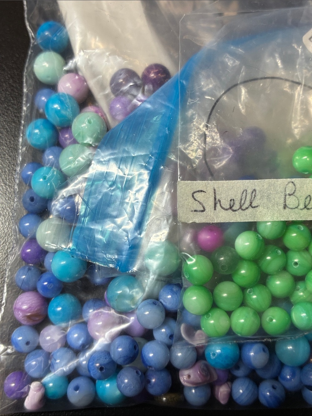 Lot of 2+ pounds of assorted gemstone Beads in Blue, Green, Pink, White, Brown - Picture 6 of 13
